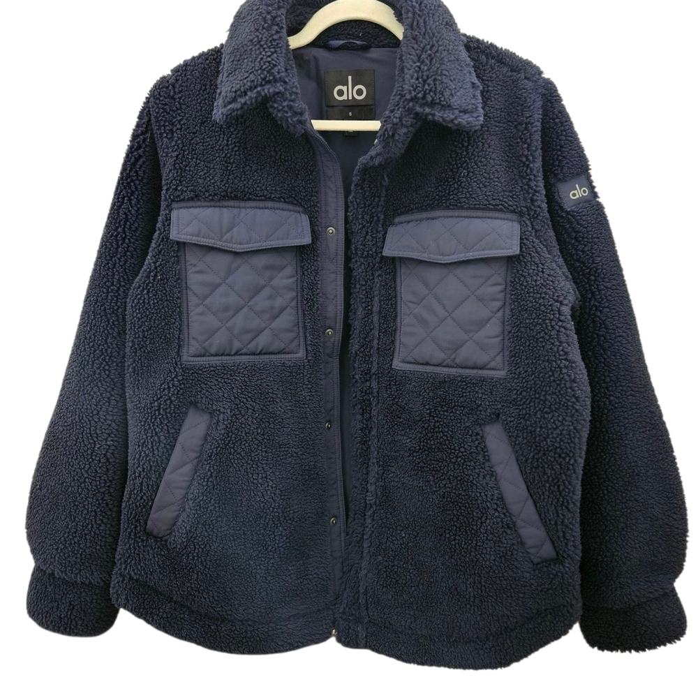 ALO Sherpa Edge Shacket Size Small Limited Edition Navy - Picture 5 of 6